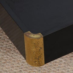 Wood and brass coffee table attributed to Willy Rizzo, 1970