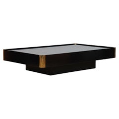 Wood and brass coffee table attributed to Willy Rizzo, 1970