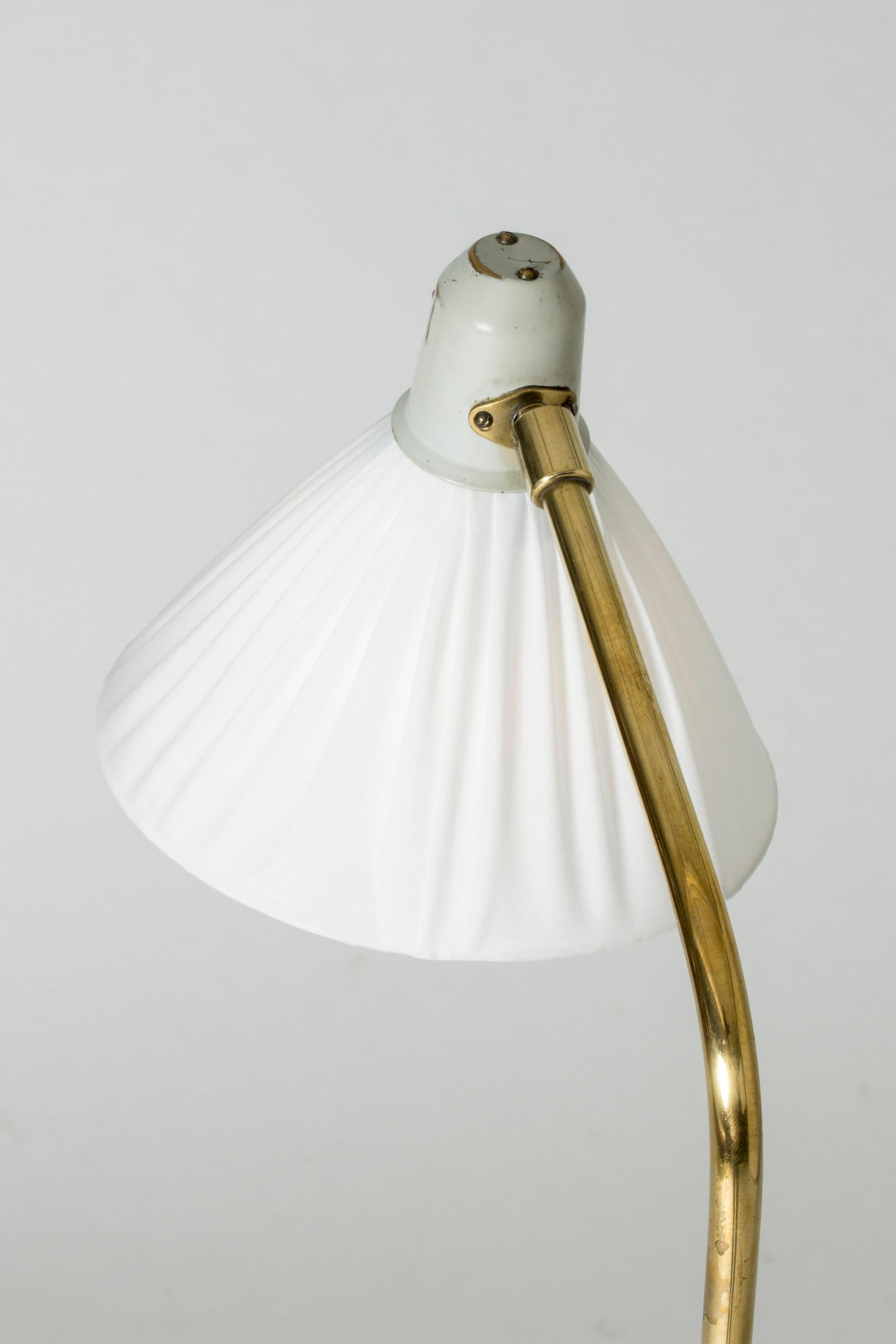 Metal Wood and Brass Floor Lamp from Asea, Sweden