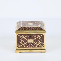 Wood and Brass Hinged Box by Erhard and Sohne