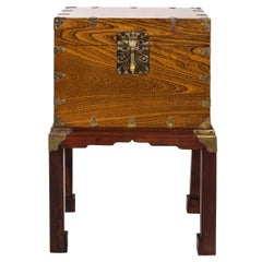 Wood and Brass Japanese Trunk