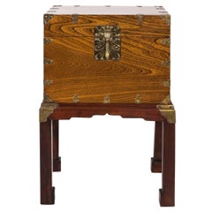 Wood and Brass Japanese Trunk
