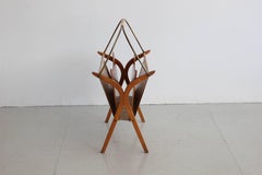 Wood and Brass Magazine Rack