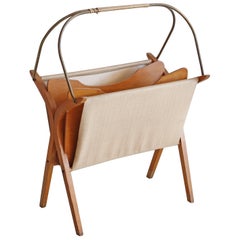 Wood and Brass Magazine Rack