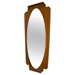 Wood and Brass Mirror, Italy, 1960s