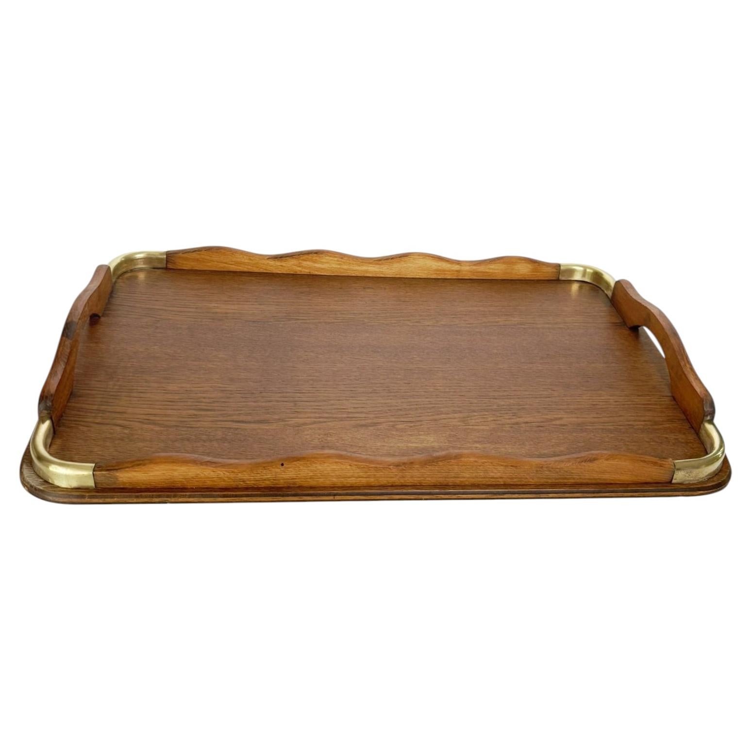 Wood and Brass Tray, France, 19th Century