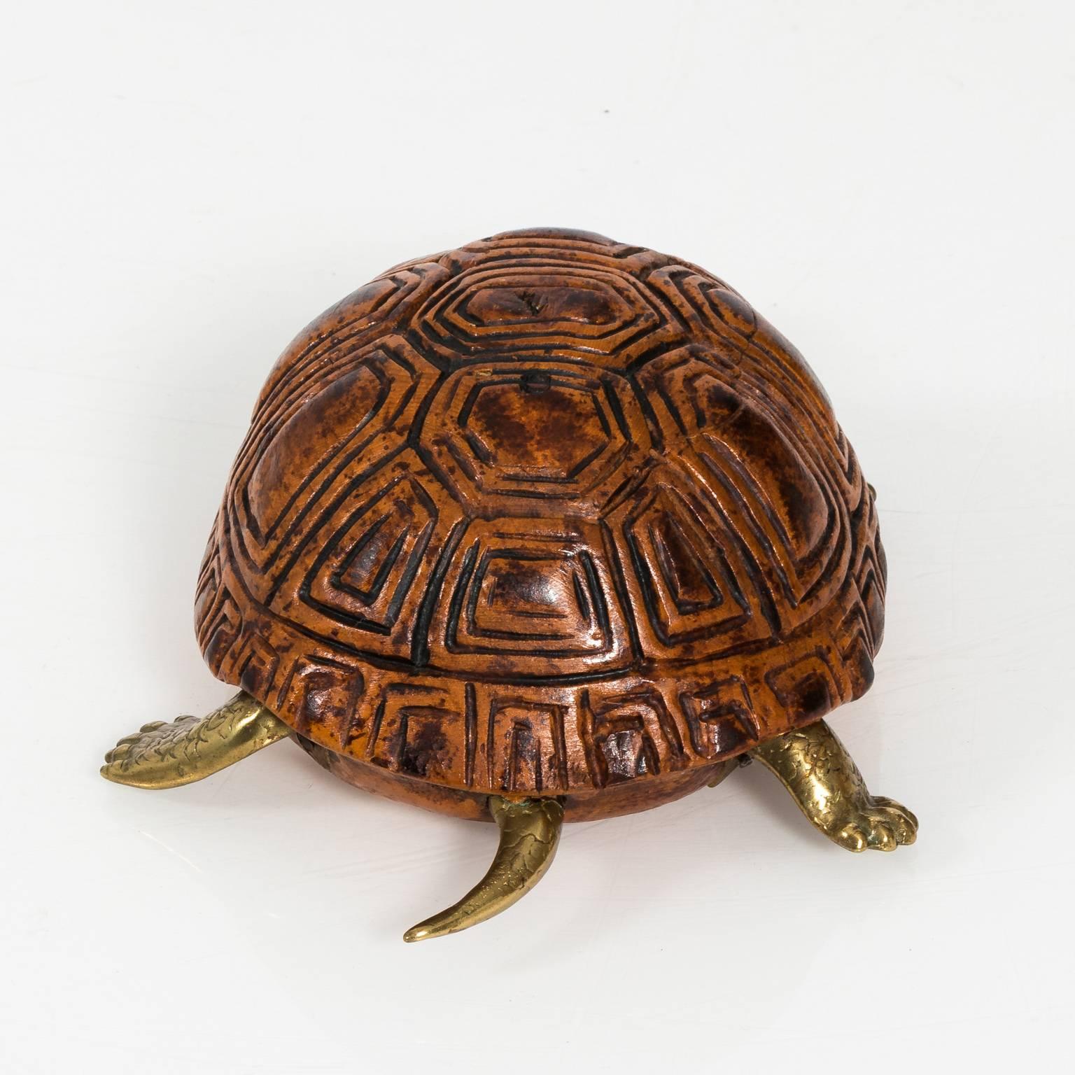 Wood and Brass Turtle by Sarreid LTD 1