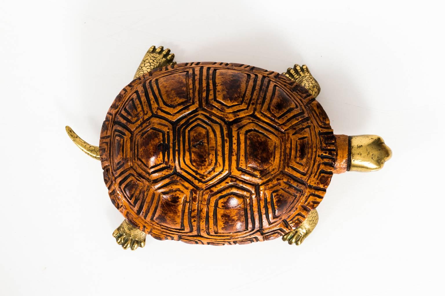 Wood and Brass Turtle by Sarreid LTD 4