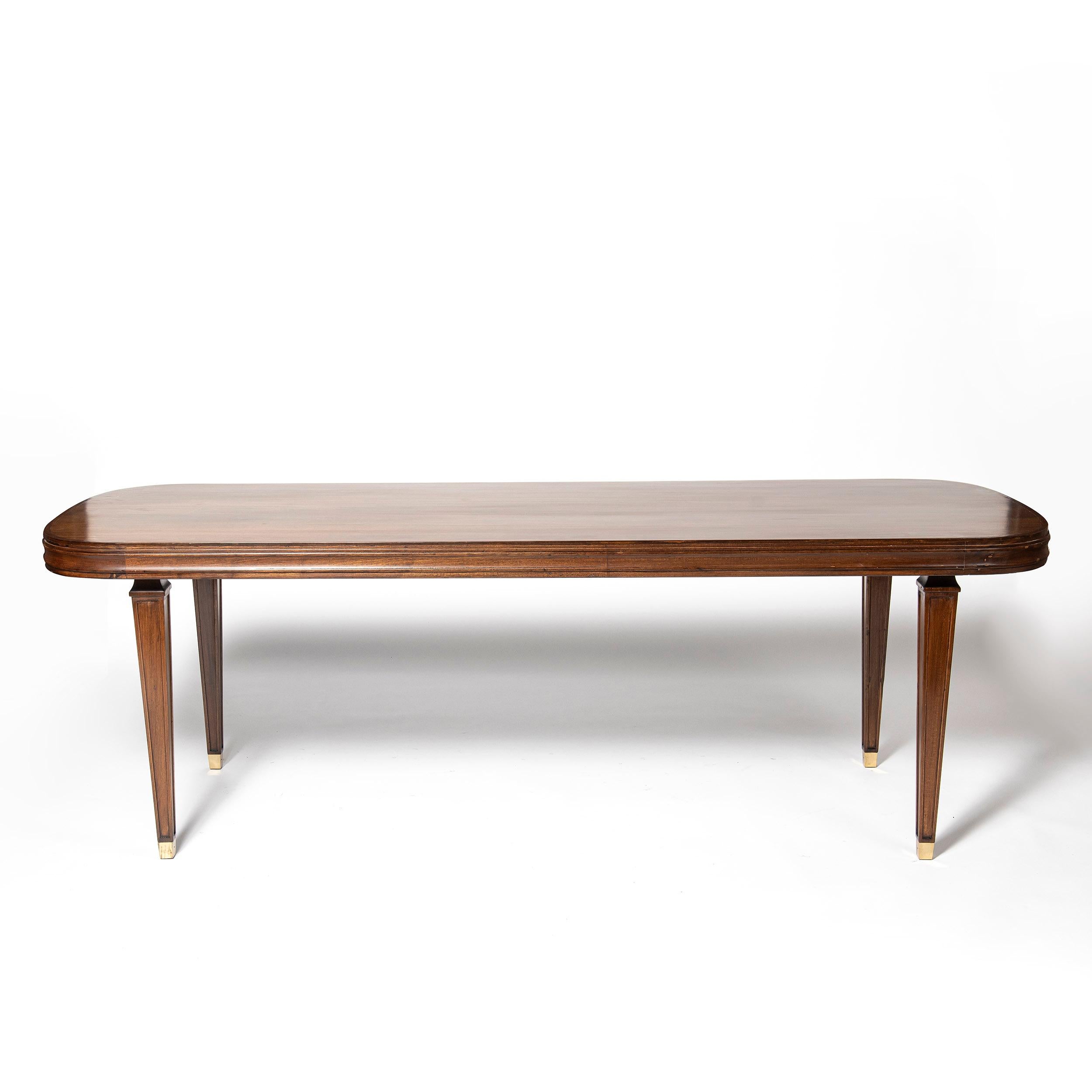 Wood and bronze center table by Comte, Argentina, Buenos Aires, circa 1940.