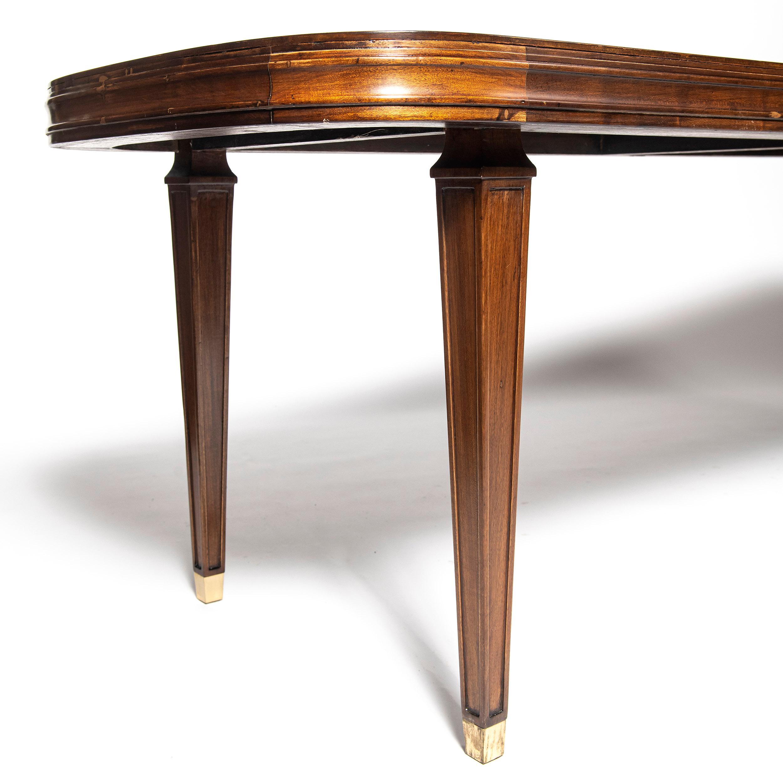 Mid-Century Modern Wood and Bronze Center Table by Comte, Argentina, Buenos Aires, circa 1940 For Sale