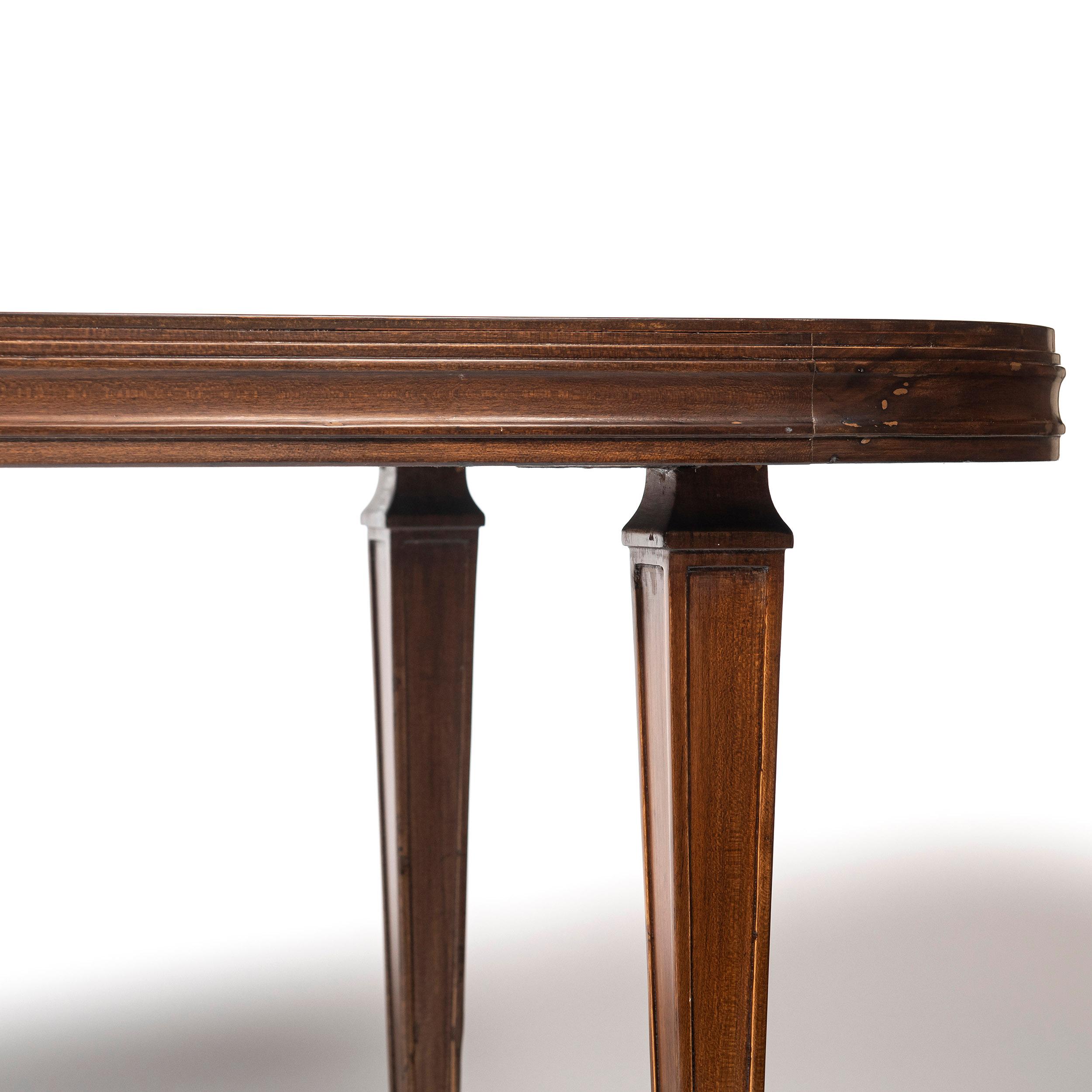 Mid-20th Century Wood and Bronze Center Table by Comte, Argentina, Buenos Aires, circa 1940 For Sale