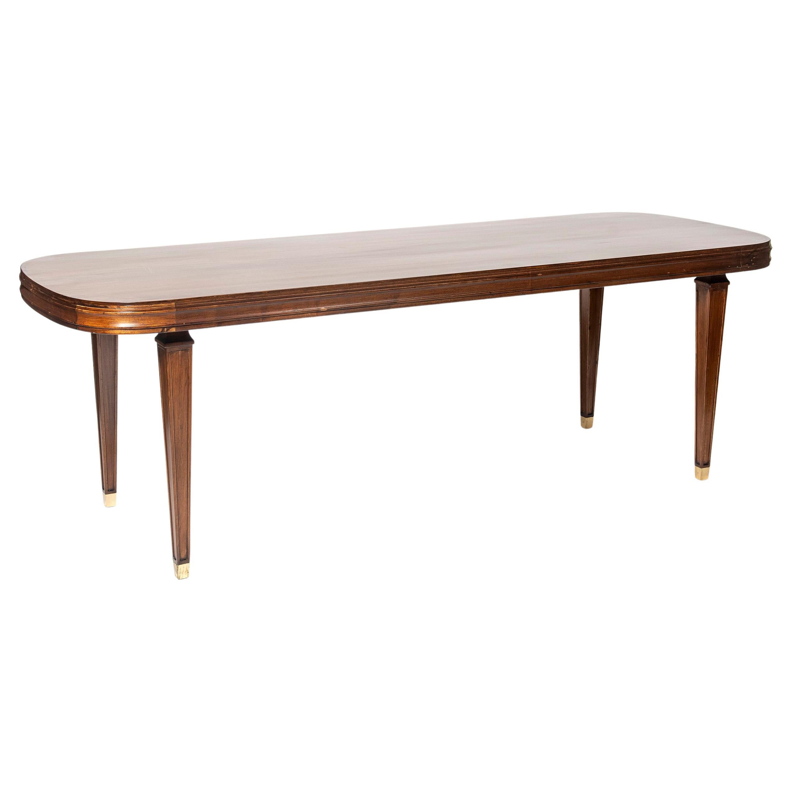 Wood and Bronze Center Table by Comte, Argentina, Buenos Aires, circa 1940 For Sale