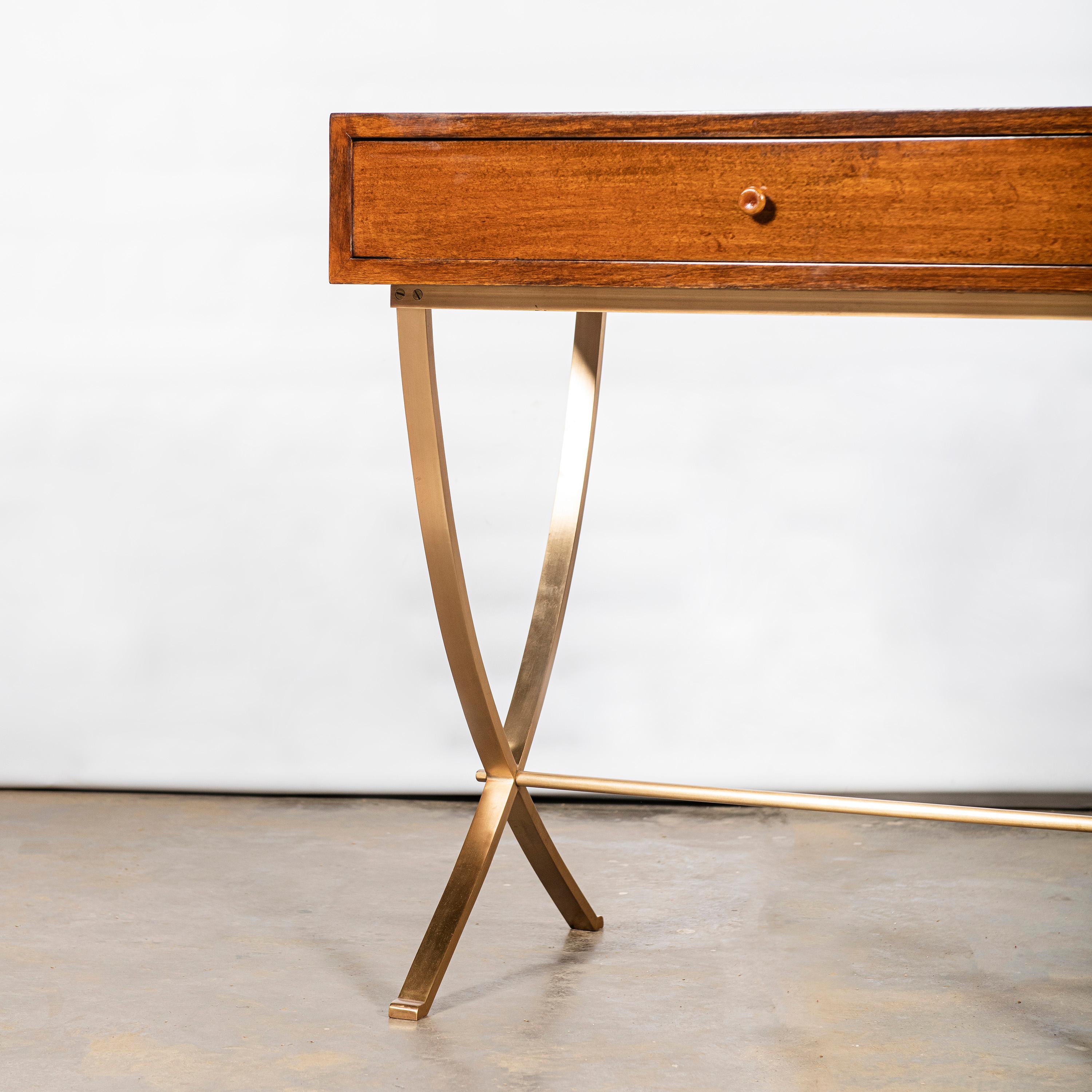 Argentine Wood and Bronze Console Table by Comte, Argentina, Buenos Aires, circa 1950 For Sale