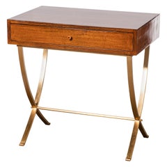 Mesa consola de madera y bronce de Comte, Argentina, Buenos Aires, circa 1950