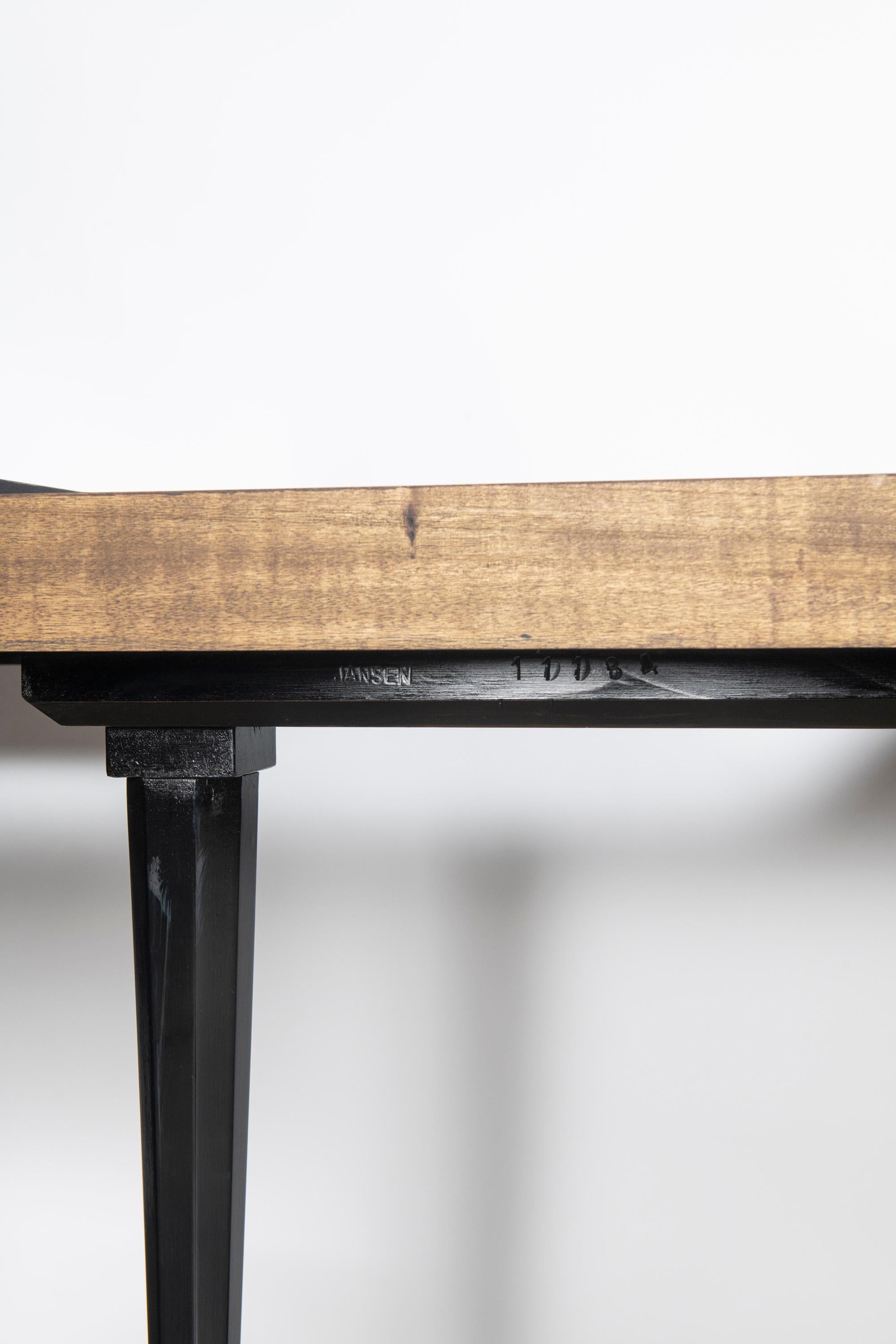Table de salle à manger avec deux extensions conçues par la Maison Jansen. en vente 2
