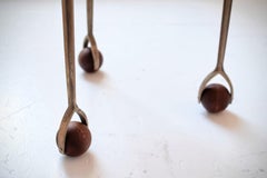 Mesa Snack y Auxiliar de Madera y Bronce, Gira