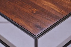 Wood and Brown Brass Occasional Handmade Table by P.Tendercool in Stock