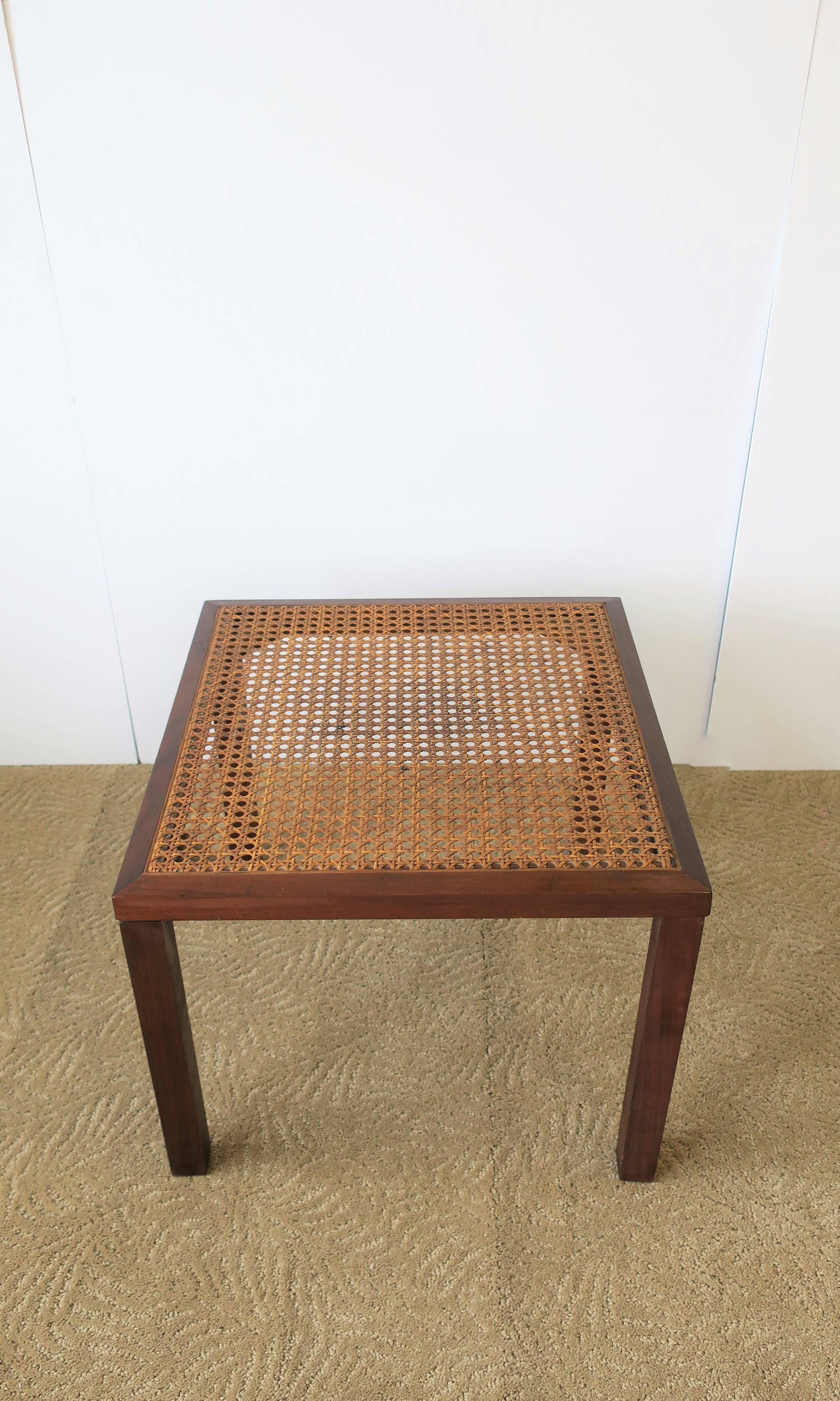 Wood and Cane Side or End Table 2