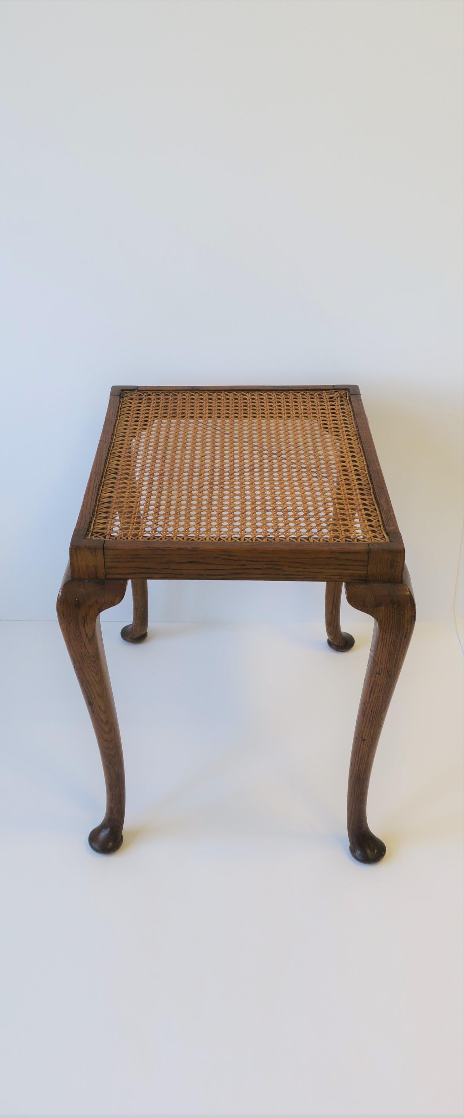 Wicker Cane and Wood Side or End Table 3