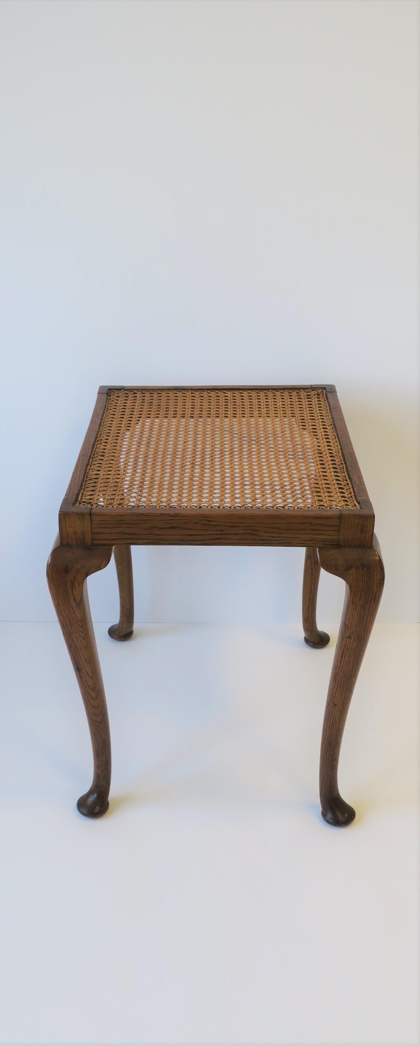 Wicker Cane and Wood Side or End Table 4