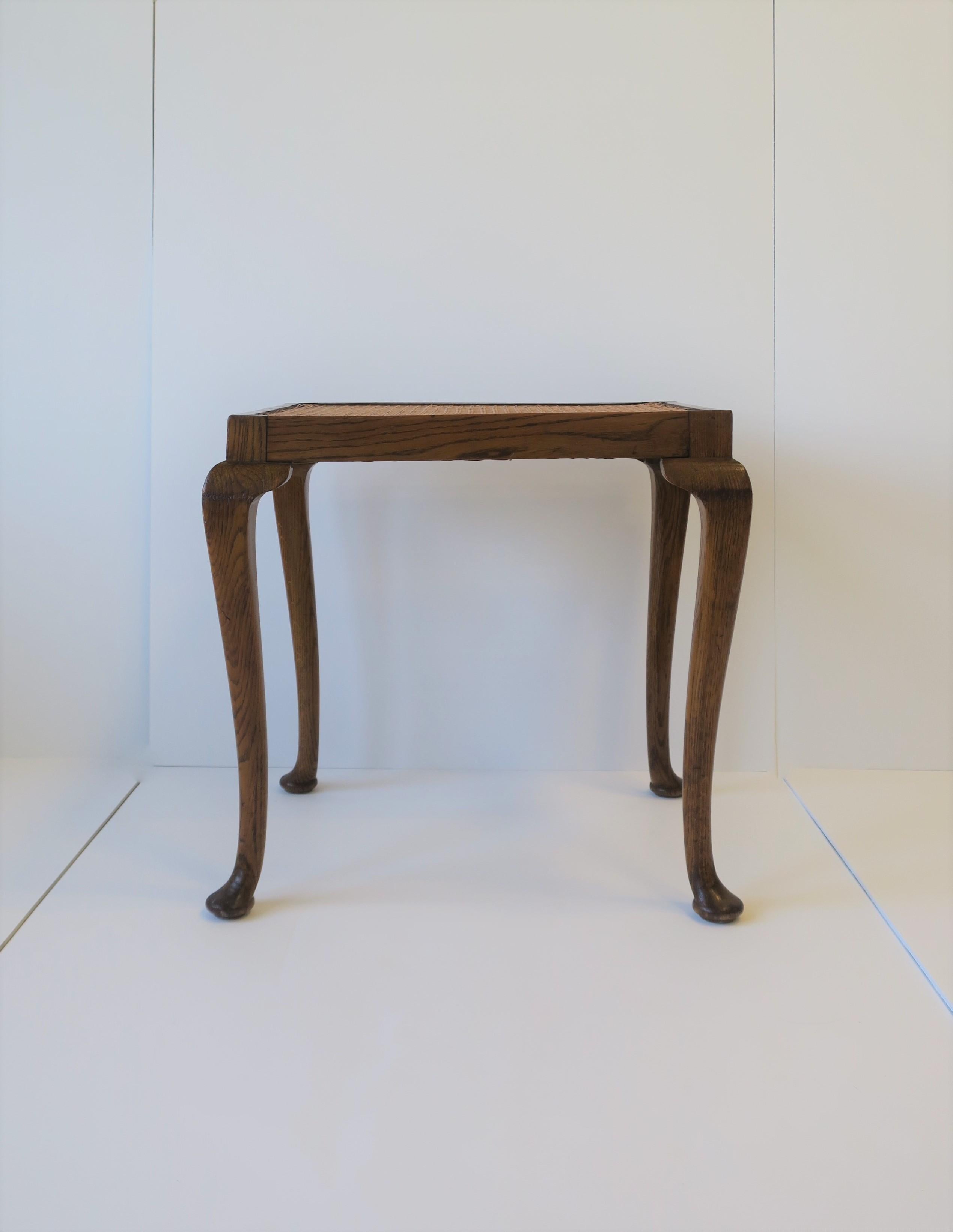 wood and cane side table