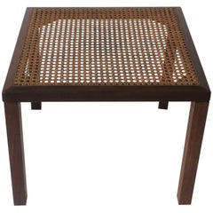 Wood and Cane Side or End Table