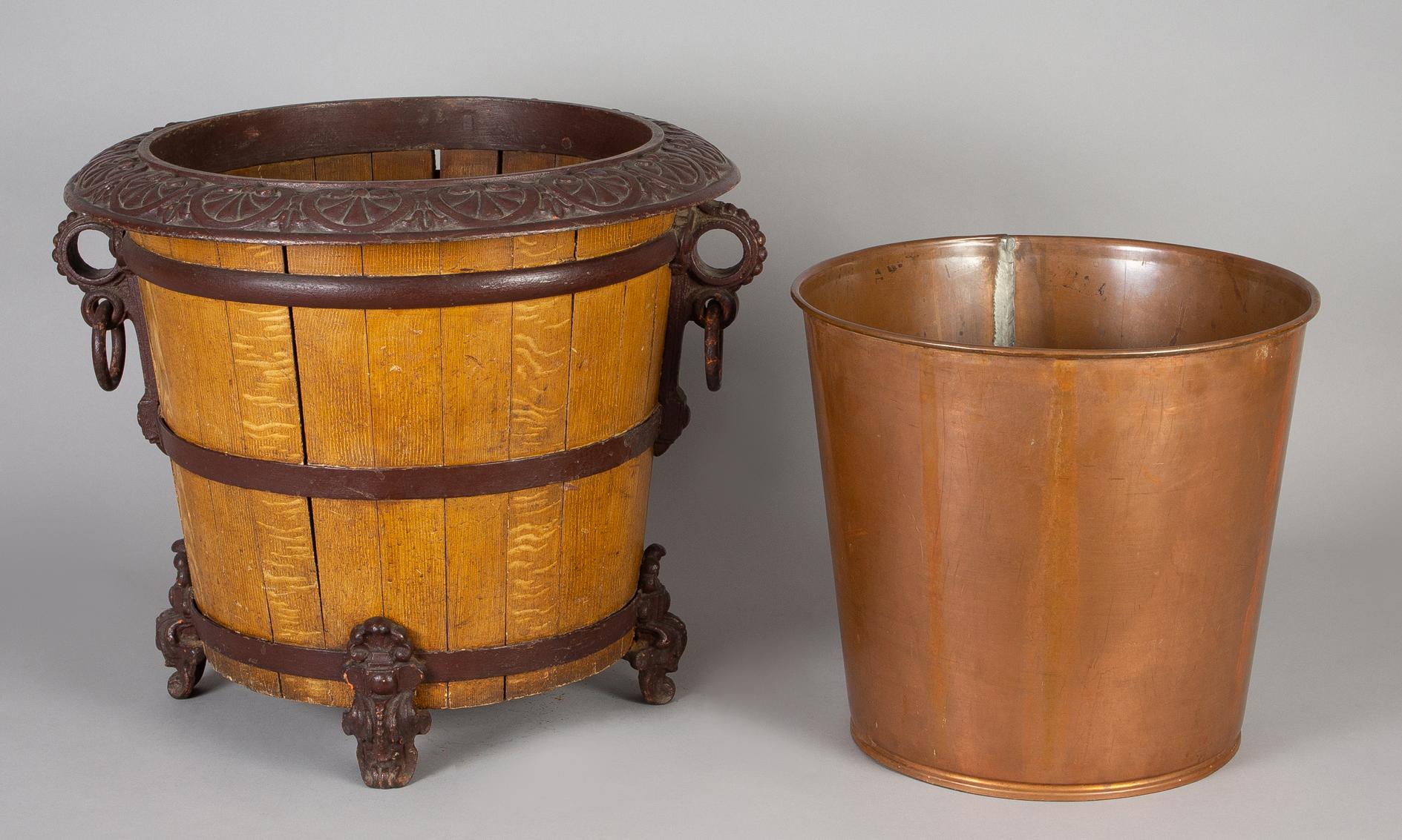 Late 19th Century Wood and Cast Iron Jardinière or Log Container For Sale