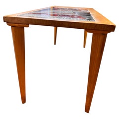 Wood and ceramic coffee table by Cloutier