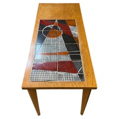 Wood and ceramic coffee table by Cloutier