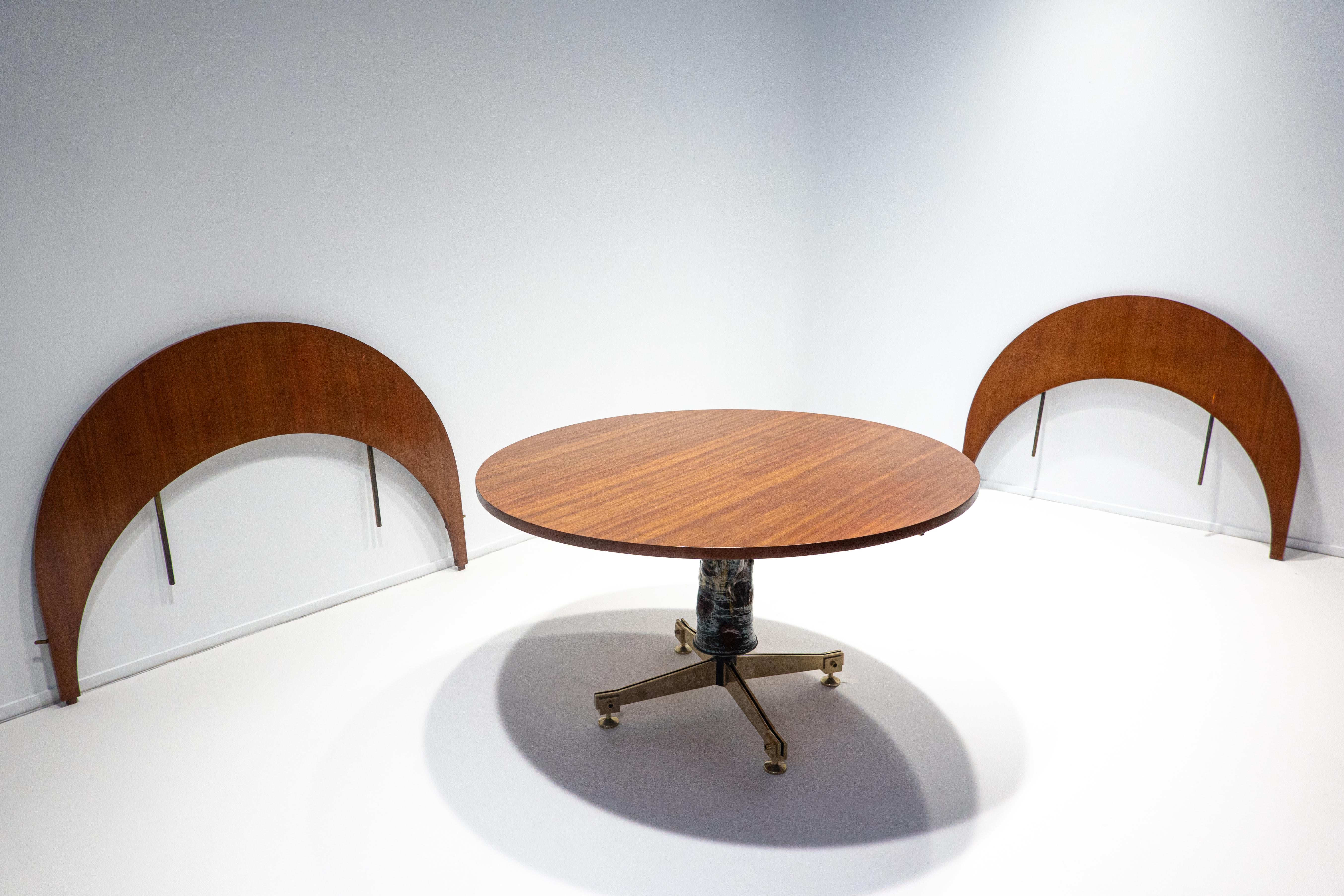 Wood and Ceramic Extendable Dining Table Melchiorre Bega & Pietro Melandri For Sale 4