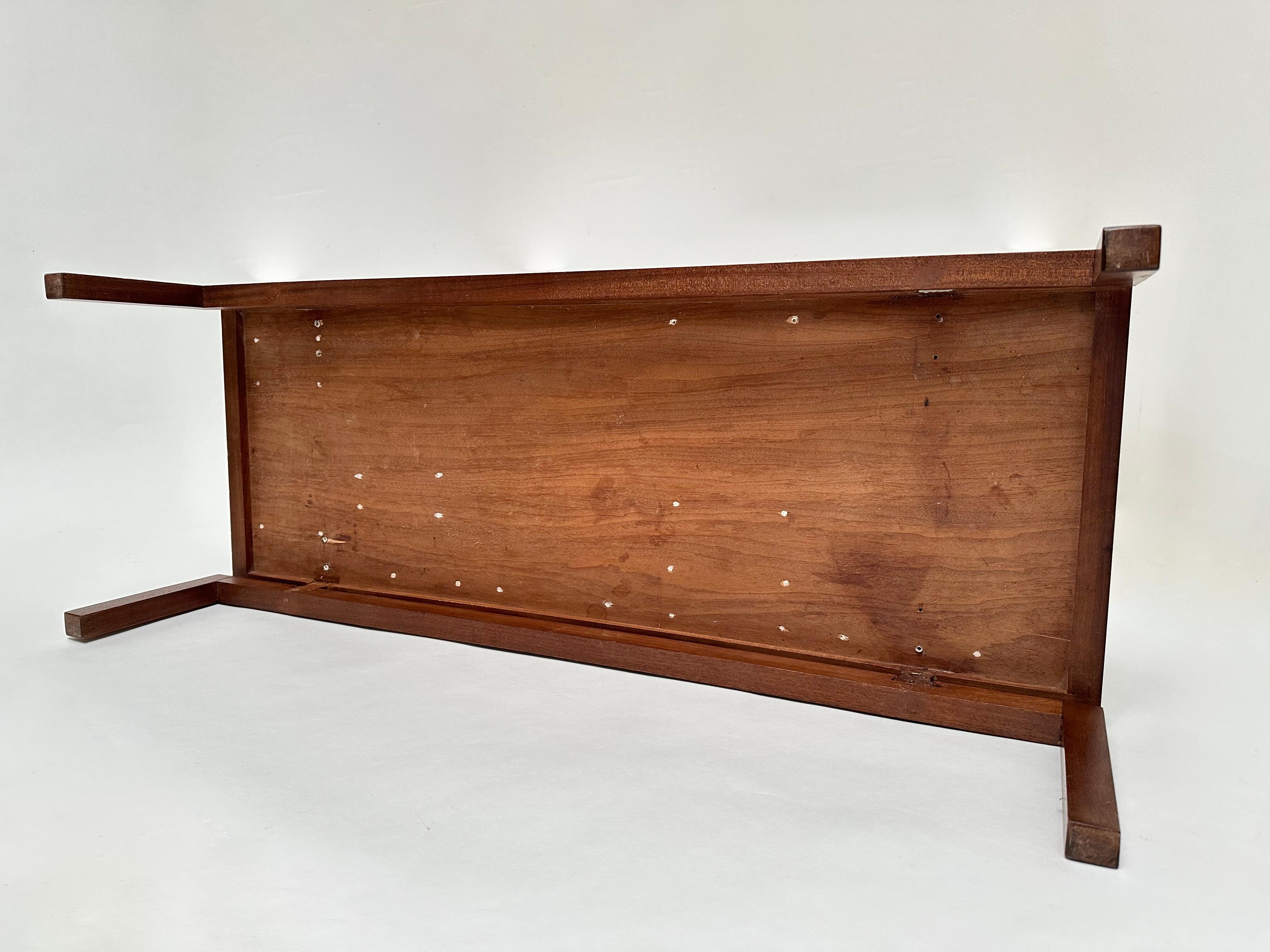 Wood and Ceramic Inlays Low Table, Roger Capron, Vallauris 1961 en venta 7