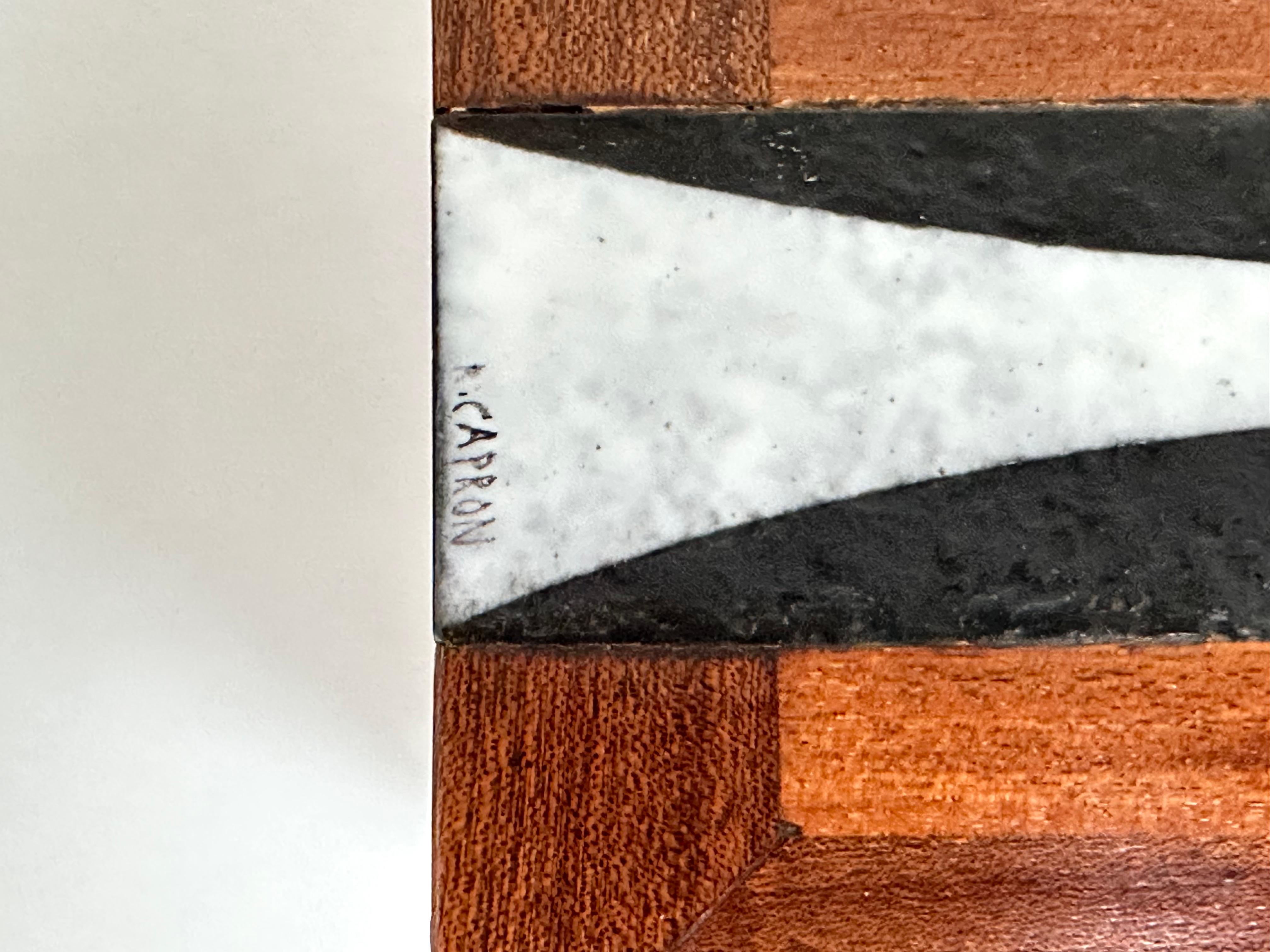 Wood and Ceramic Inlays Low Table, Roger Capron, Vallauris 1961 Francés en venta