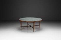 Wood and Ceramic Tile Coffee Table, France 1970s