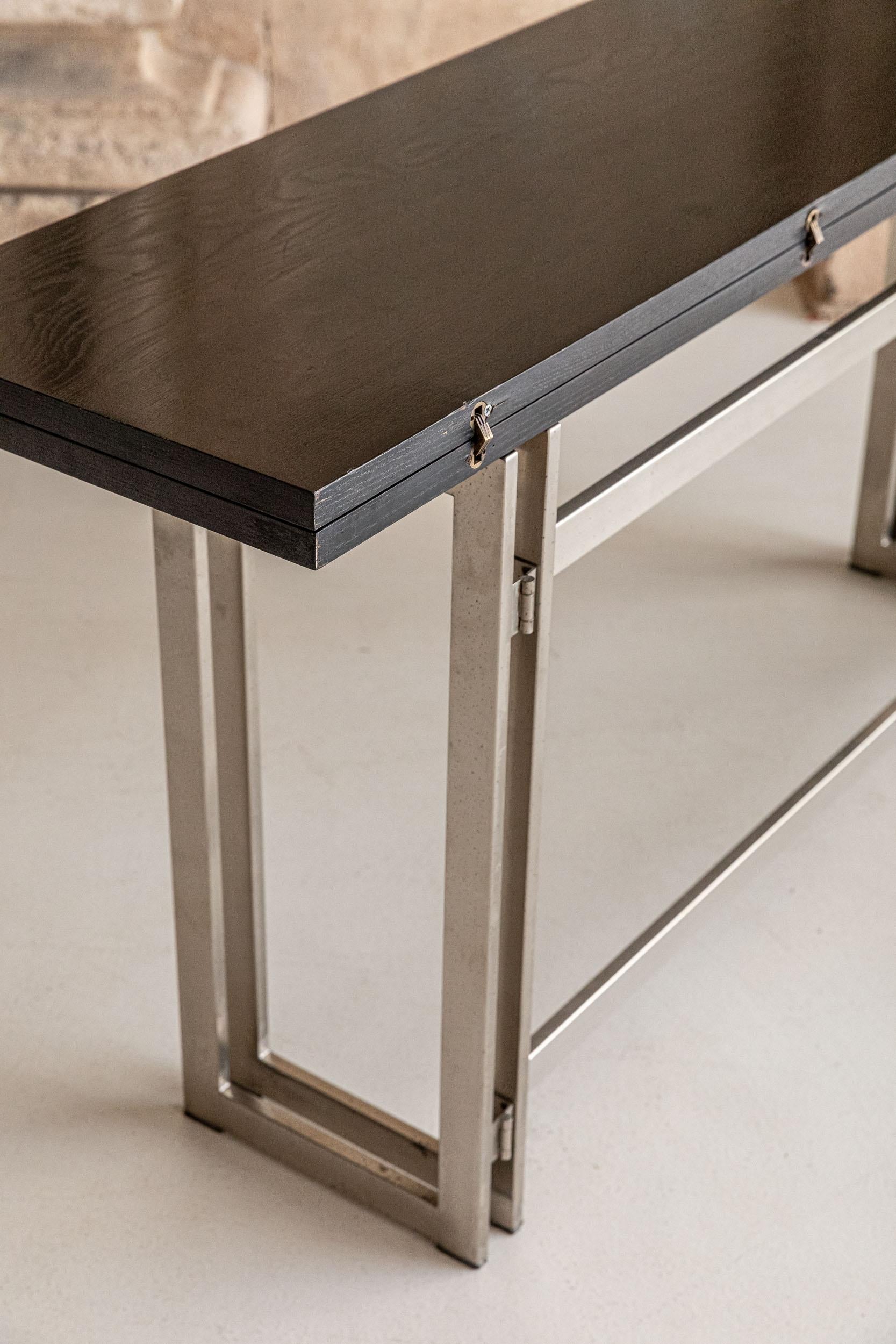 Wood and Chrome Consolle Table 1