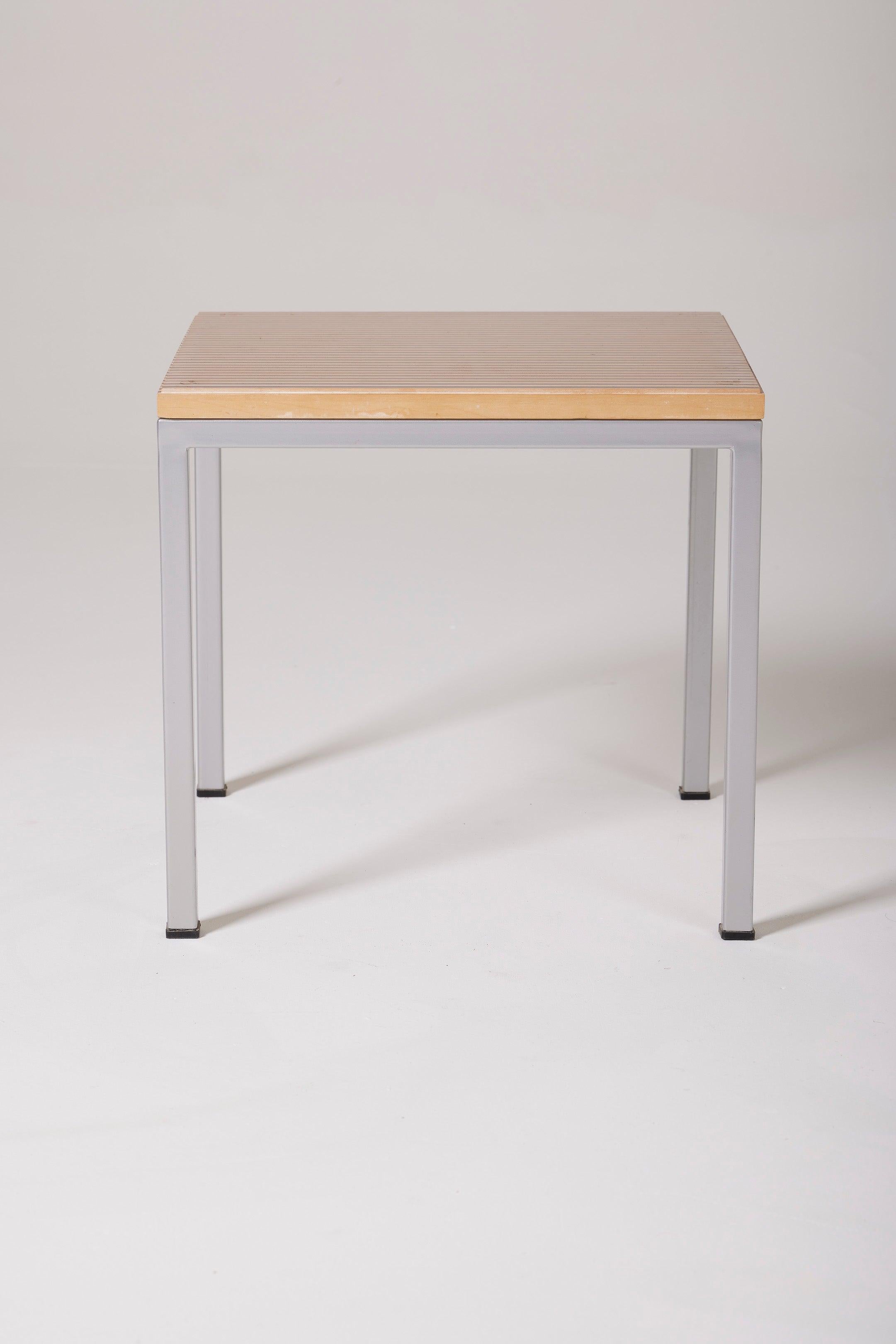 20th Century Wood And Chrome Side Table