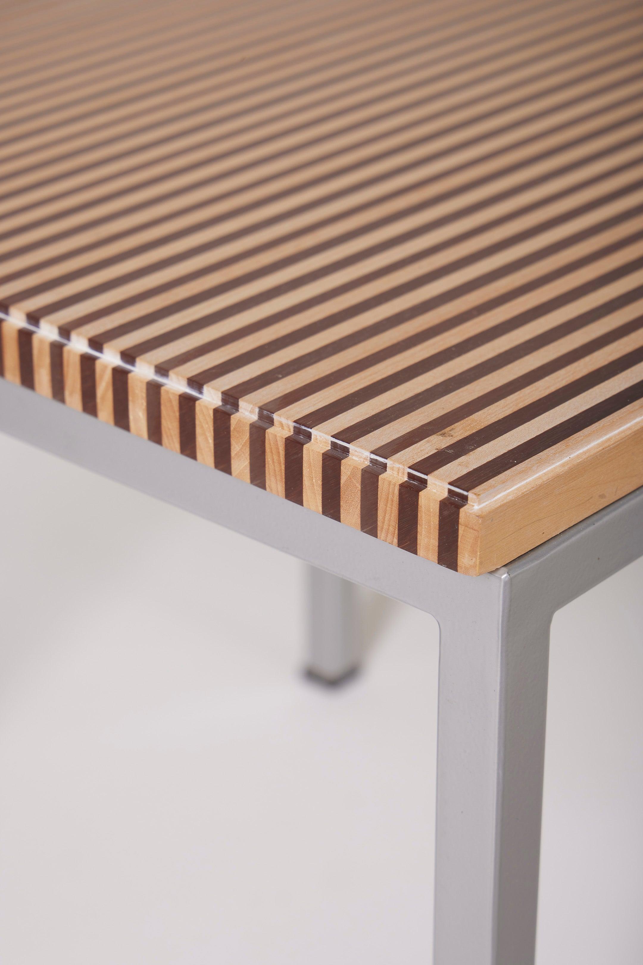 Metal Wood And Chrome Side Table