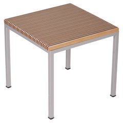 Wood And Chrome Side Table
