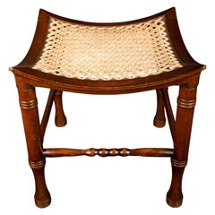 Tabouret Thebes en bois et cordon, XIXe siècle