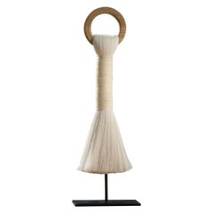 Wood and Cream Handmade Recycled Cotton Space Jewelry Sculpture