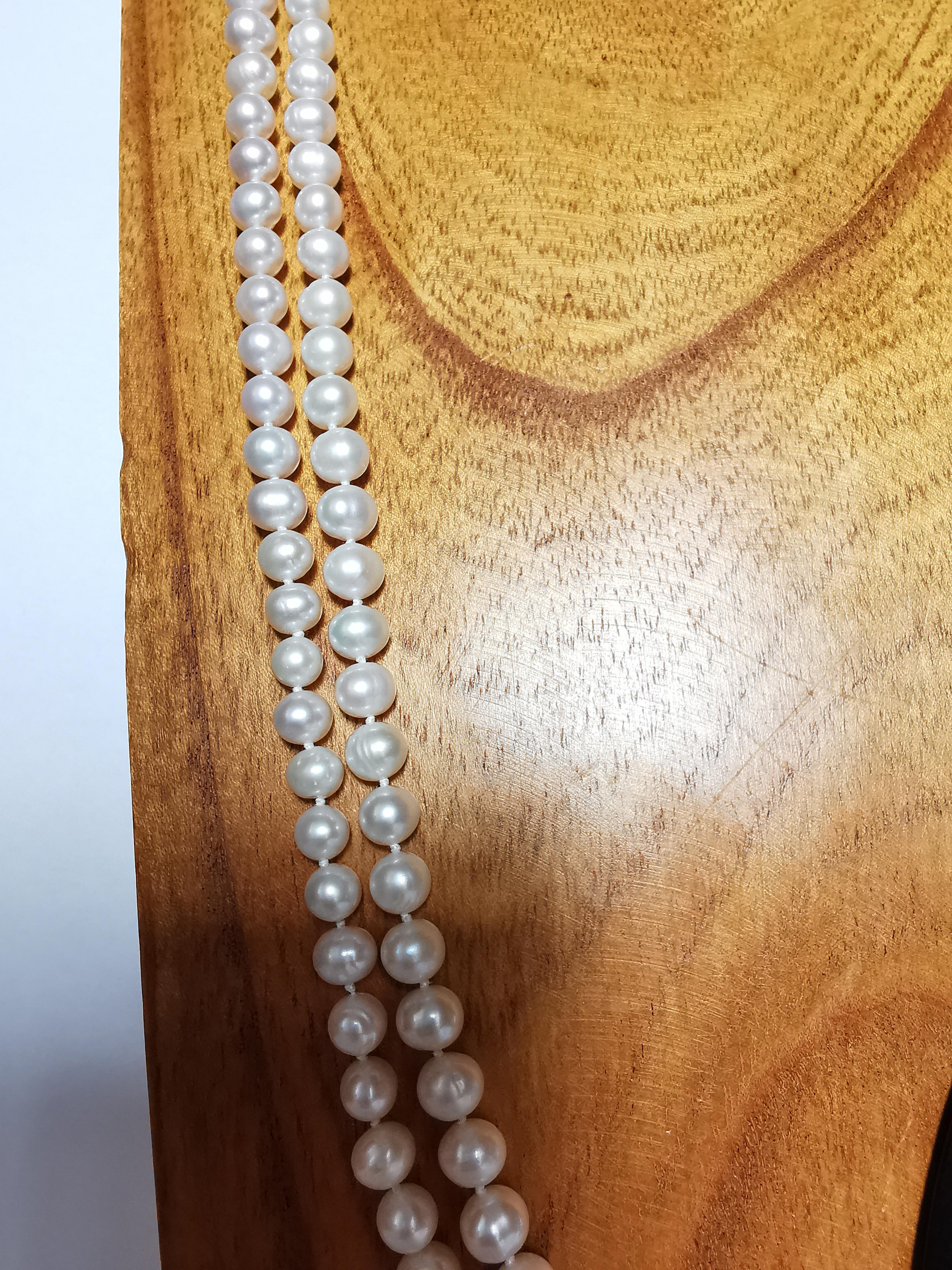 Wood and Fresh Water Pearls Sautoir by Marion Jeantet In New Condition In Paris, FR