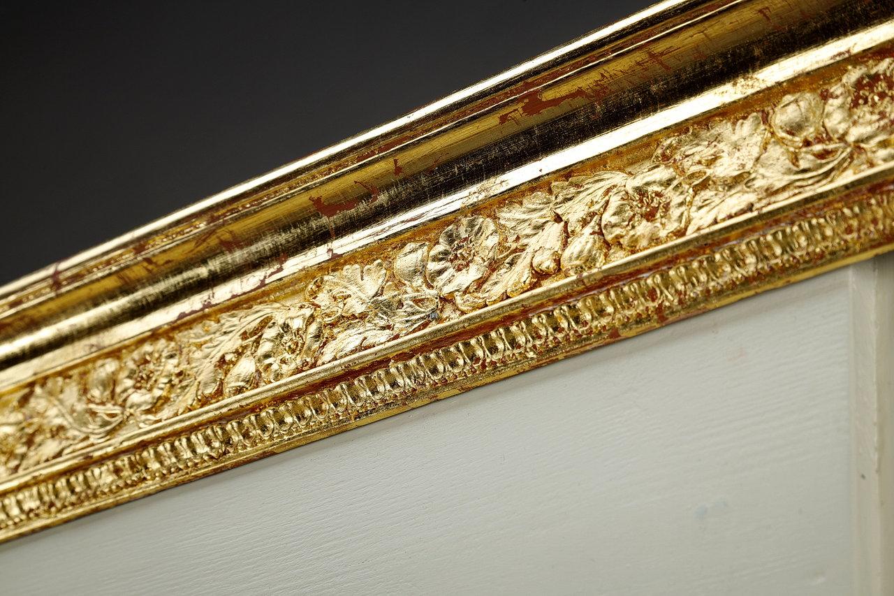 Wood and Gilded Stucco Overmantel Mirror, Empire Period, 19th Century For Sale 6