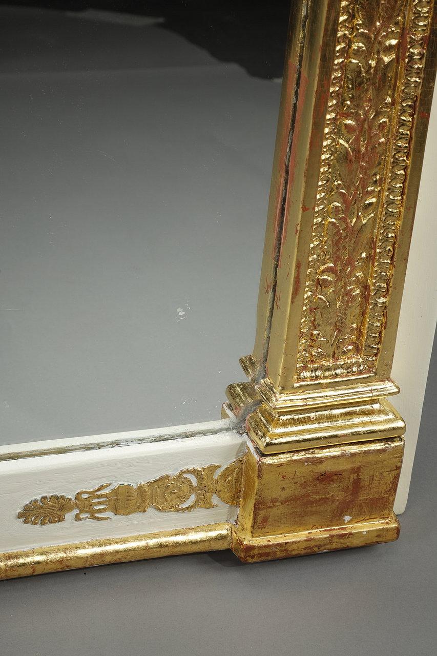 Übermantel-Spiegel aus Holz und vergoldetem Stuck, Empire-Periode, 19. Jahrhundert  im Angebot 10