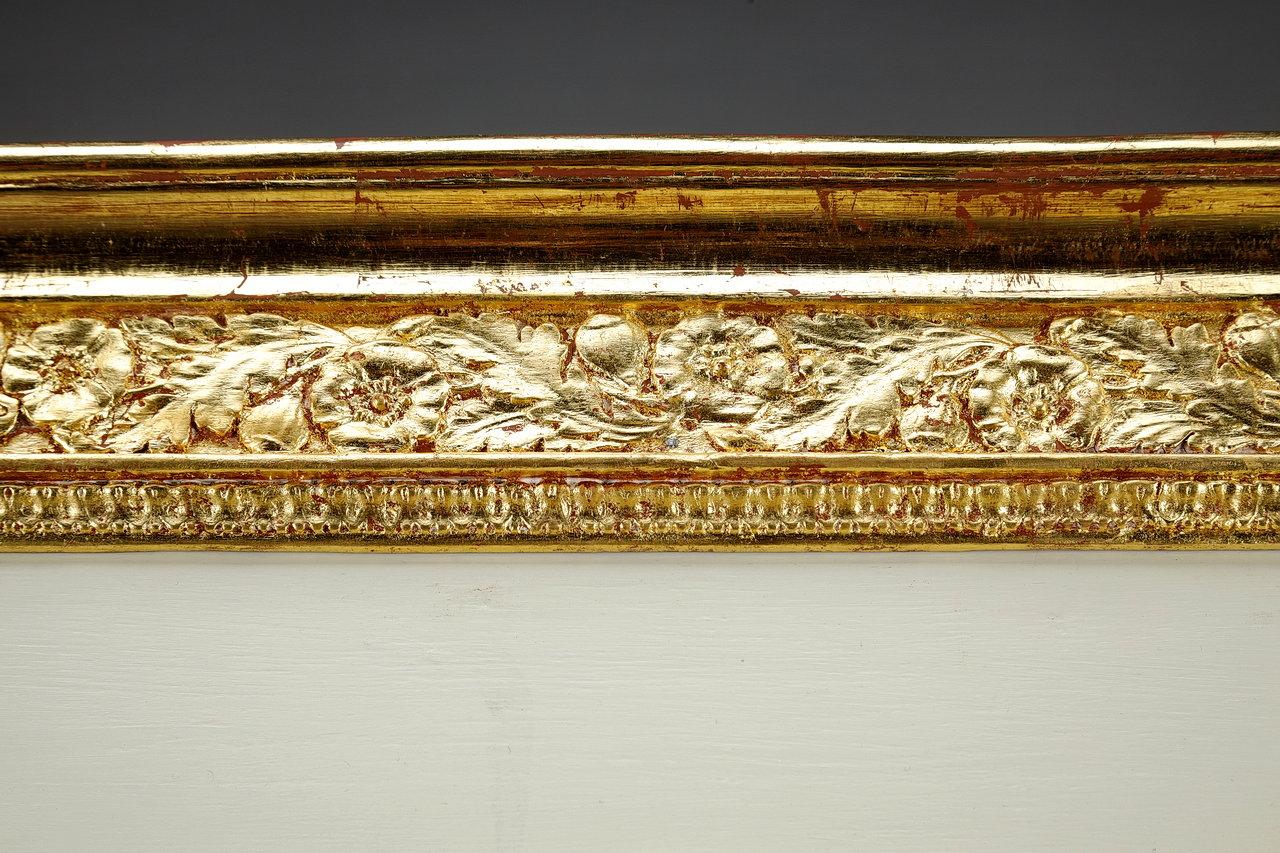 Wood and Gilded Stucco Overmantel Mirror, Empire Period, 19th Century For Sale 1