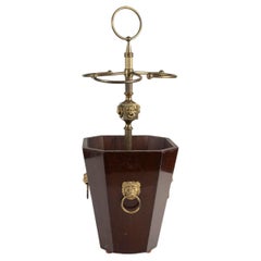 Wood and Gilt Brass Umbrella Stand, 20th Century.