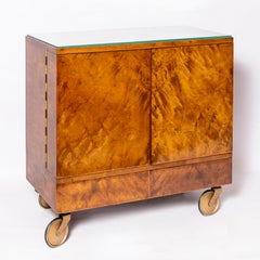 Chariot de bar en bois et verre par Nordiska, Argentina, circa 1950