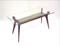 Wood and glass coffee table attributed to Ico Parisi, 1950s