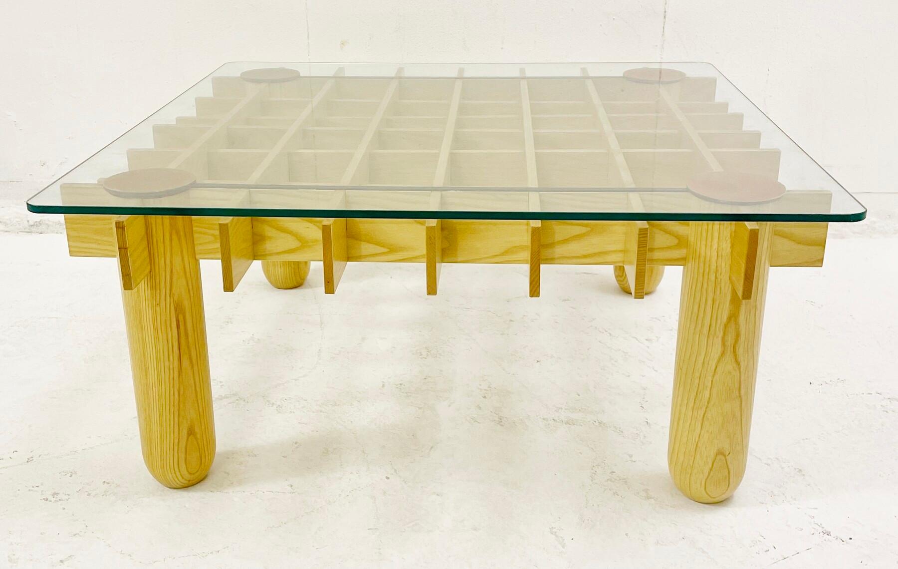 Wood and Glass Coffee Table, Italy circa 1970 1