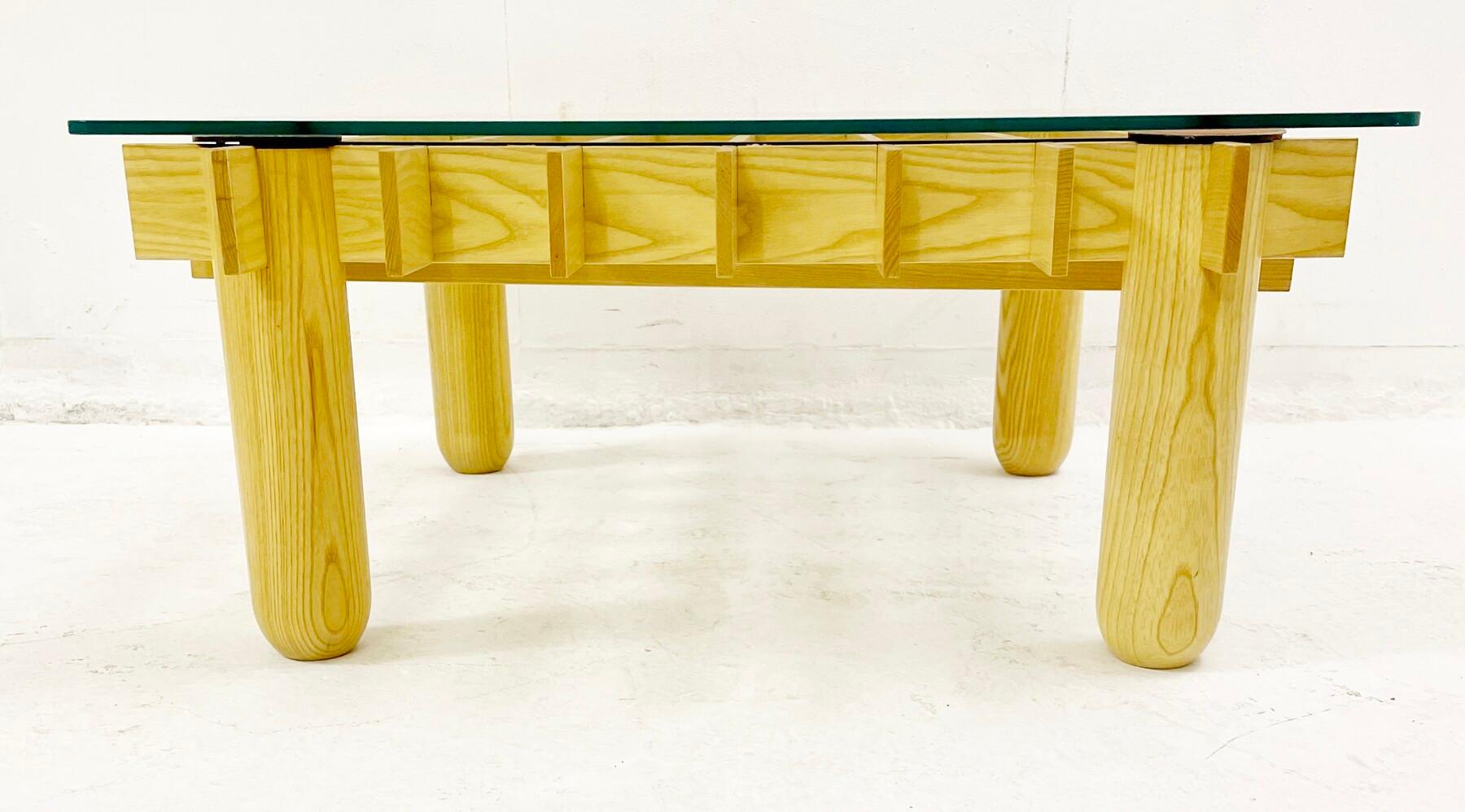 Wood and Glass Coffee Table, Italy circa 1970 2