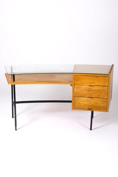 Wood and glass desk by Jean René Picard, 1960s