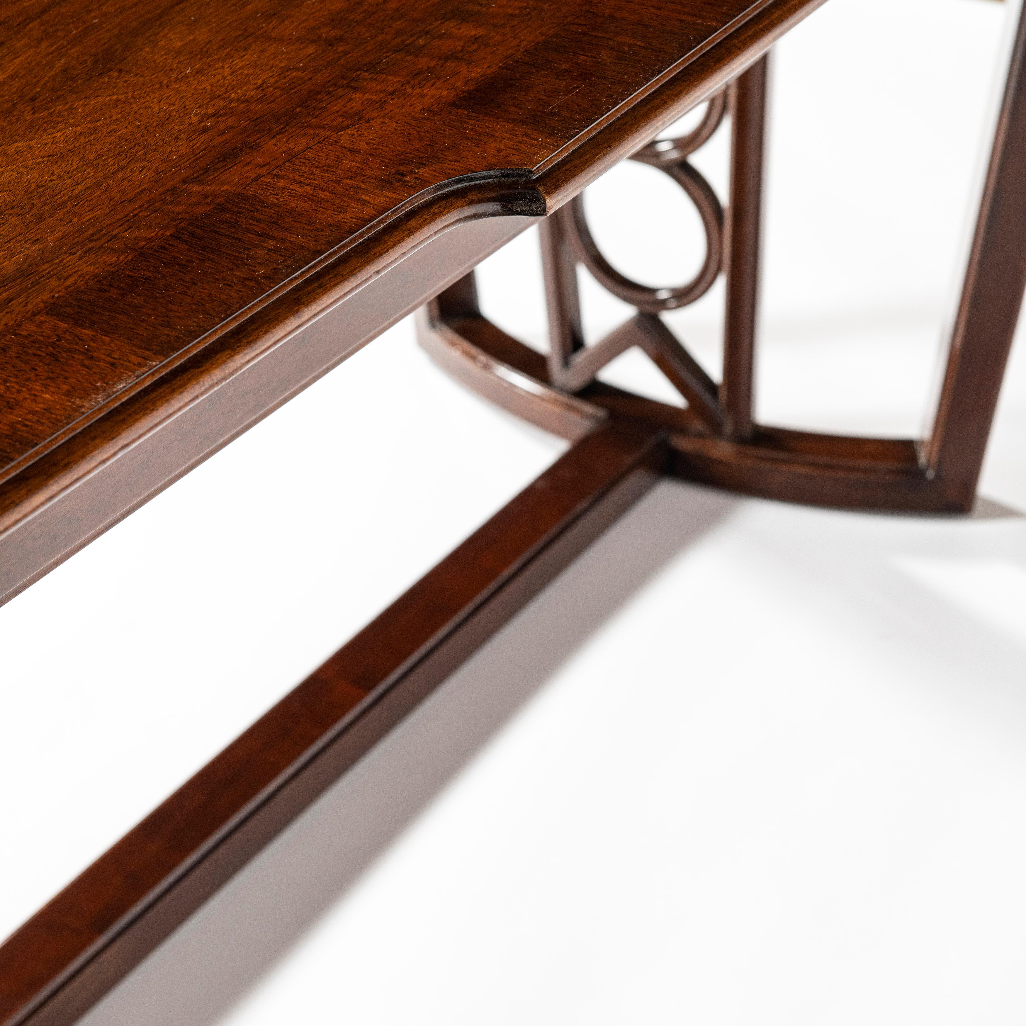 Argentine Wood and Glass Dining Room Table by Englander & Bonta, Argentina, circa 1950 For Sale